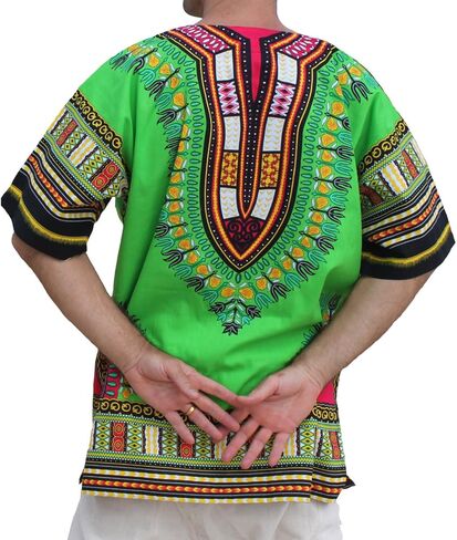 RaanPahMuang Bright Coloured African Dashiki Cotton Shirt Very Big Plus Sizes in Saudi Arabia