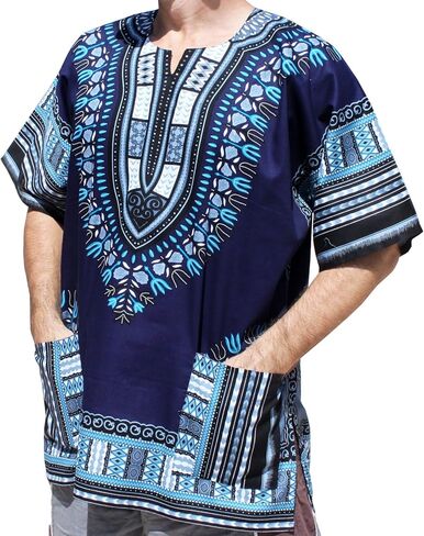 RaanPahMuang Bright Coloured African Dashiki Cotton Shirt Very Big Plus Sizes in Saudi Arabia