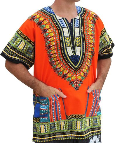 RaanPahMuang Bright Coloured African Dashiki Cotton Shirt Very Big Plus Sizes in Saudi Arabia