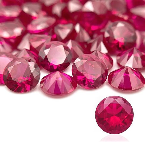 50 قطعة من أحجار الياقوت الاصطناعية المستديرة فضفاضة in Kuwait