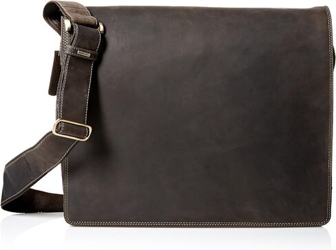 Visconti Harvard X-Large Crossbody Messenger Bag A4 Plus/Distressed Leather, Black, One Size in Saudi Arabia