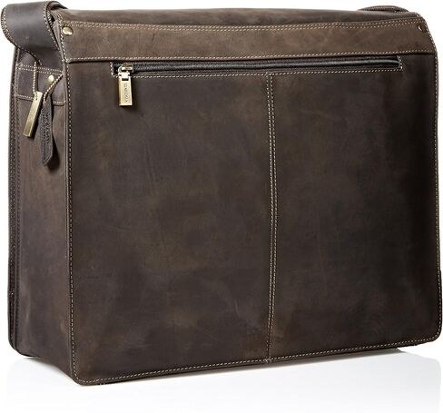 Visconti Harvard X-Large Crossbody Messenger Bag A4 Plus/Distressed Leather, Black, One Size in Saudi Arabia
