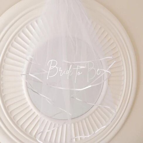 حجاب زفاف قصير من Cliory حجاب زفاف حجاب أبيض بسيط حجاب مشط من التول حجاب الزفاف حجاب حفلة العازبة للعرائس والنساء in Kuwait