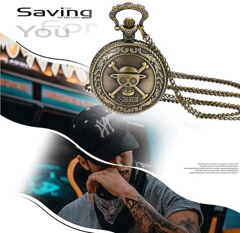 ساعة جيب من Lancardo Vintage Bronze Skull قطعة واحدة للرجال والنساء عليها أرقام عربية كوارتز ساعة جيب مع سلسلة مينا أبيض للهالووين in Kuwait