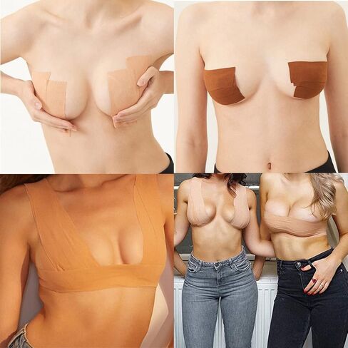 Boobytape لرفع الثدي، شريط المعتوه البتلة عارية الذراعين غطاء الحلمة الثدي الكبير A-E كوب مع بتلات الثدي السيليكون in Kuwait