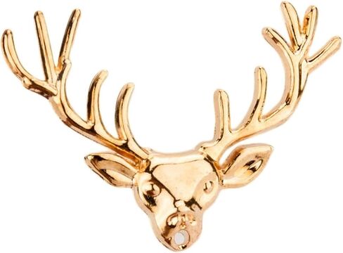 Knighthood Men's Antique Gold Reindeer Head Horn Stag Lapel Stick Pin/Brooch Golden in Saudi Arabia