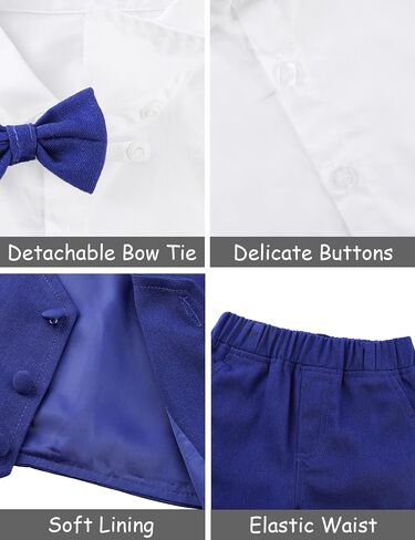 A&J DESIGN Baby Toddler Boys Gentleman Suit Set, 3pcs Outfits Shirts & Vest & Pants in Saudi Arabia