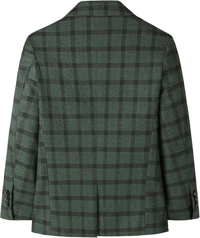 Lamgool Boys Plaid Suits 3 Piece Slim Fit Formal Set for Kids Prom Wedding Outfits Tuxedo Blazer Jacket Vest Pant Size 4T-16Y in Kuwait