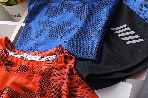 Jellyuu Boys Summer Clothing Sets Kids Outfit Set Camouflage Short Sleeve T-Shirt+ Shorts Sportswear 3-13Years in Kuwait