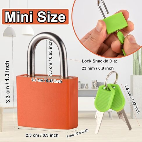 smilixin 16 PCS Suitcase Locks with Keys,Small Luggage Padlocks Metal Padlock with Key,Multicolor Lock Luggage Locks Mini Keyed Padlock for Backpack Boxes Laptop Bag School Gym Locker,23 mm,8 Colors in Kuwait