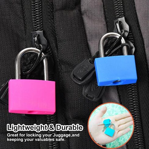 smilixin 16 PCS Suitcase Locks with Keys,Small Luggage Padlocks Metal Padlock with Key,Multicolor Lock Luggage Locks Mini Keyed Padlock for Backpack Boxes Laptop Bag School Gym Locker,23 mm,8 Colors in Kuwait