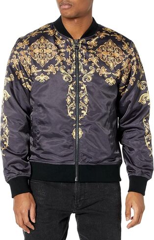 GUESS Men's Irvine Satin Royal Bomber Jacket in Saudi Arabia