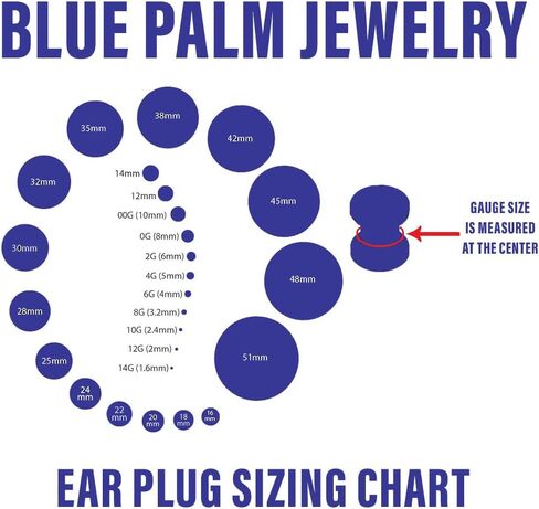 Blue Palm Jewelry 3 Pairs Stainless Steel Stud Earrings Fake Cheater Illusion Plug 14 Gauge Barbell and 00 Gauge Face E563 in Kuwait