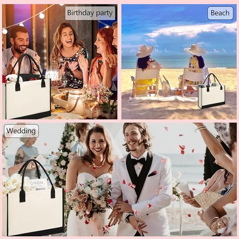 Womens Large Capacity Canvas Tote Bag Personalized Shoulder Handbag Christmas Gifts in Kuwait