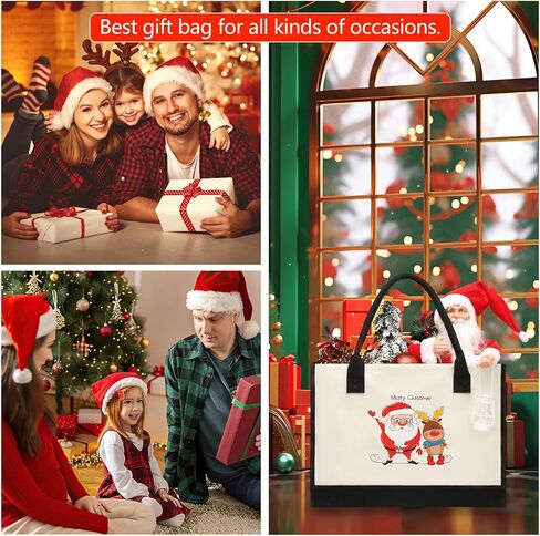 Womens Large Capacity Canvas Tote Bag Personalized Shoulder Handbag Christmas Gifts in Kuwait