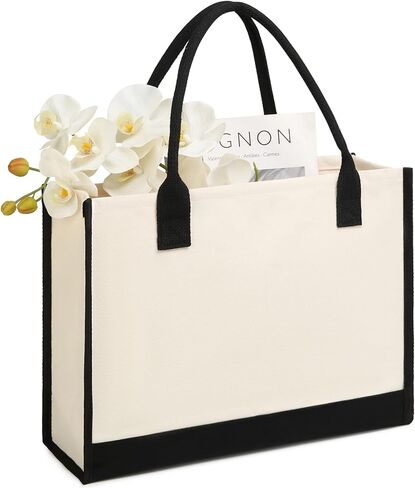 Womens Large Capacity Canvas Tote Bag Personalized Shoulder Handbag Christmas Gifts in Kuwait