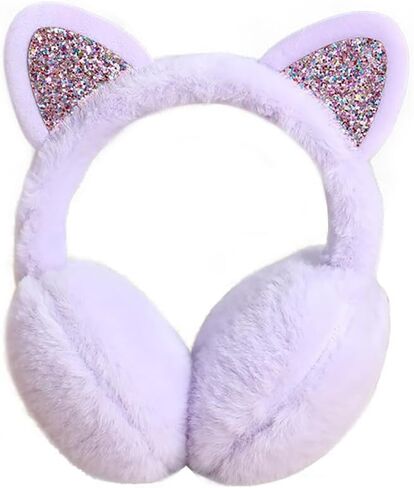 لطيف الترتر القط الأذن غطاء للأذنين الفتيات أفخم الدافئة رقيق واقية أذن لينة فروي في الهواء الطلق الشتاء الأذن أدفأ مكافحة البرد إيرفلاب in Kuwait