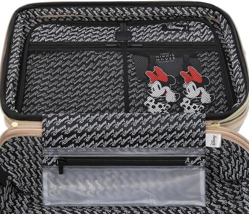 FUL Disney Minnie Mouse 22 Inch Rolling Luggage, Textured Hardshell Carry On Suitcase with Spinner Wheels and 2 ID Tags, Gold in Saudi Arabia
