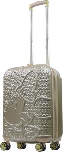 FUL Disney Minnie Mouse 22 Inch Rolling Luggage, Textured Hardshell Carry On Suitcase with Spinner Wheels and 2 ID Tags, Gold in Saudi Arabia
