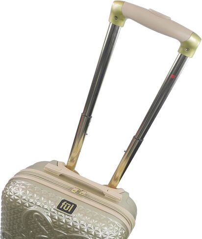 FUL Disney Minnie Mouse 22 Inch Rolling Luggage, Textured Hardshell Carry On Suitcase with Spinner Wheels and 2 ID Tags, Gold in Saudi Arabia