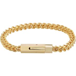 Geoffrey Beene Men's Stainless Steel 6mm Franco Link Chain Bracelet