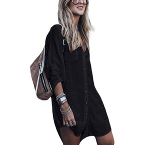 AILUNSNIKA Short Swimsuit Cover Up Button Down Cover Ups for Women Shirt Beachwear