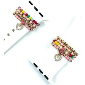 Yovari Watch Band Charms Cute Stretchy Beaded Charms Accessories jewelry For Apple Watch Bands