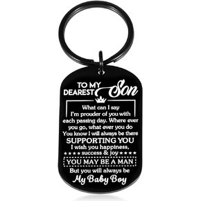 Valentines Gifts for Son from Mom Dad Back to School First Day of School Gifts for Son to My Son Keychain I Love You Gifts Teen Boys ChristmasBirthday Graduation Stepson Stocking Stuffer