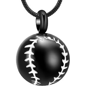 Baseball Cremation Urn Necklace for Ashes Pendant Sport Baseball Keepsake Cremation Jewelry for Human Dog Cat