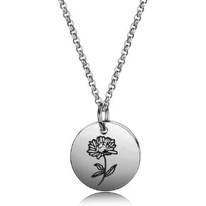 Detailed Personalized Birth Flower Necklace Birth Month Mom Necklace Birthday Gift for Her