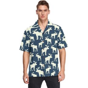 Fisyme Hawaiian Shirt for Men Loose-Fit Short Sleeve Button Down Beach Casual Shirts in Saudi Arabia