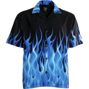 Benny's Blue Flames Bowling Shirt