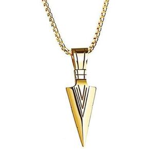 3pcs Arrow Spearpoint Arrowhead Pendant Necklace Set for Women Men Boys Girls Hypoallergenic Gothic Punk Cool Spike Black Gold Silver Plated Minimalist Chain Necklace for Rock Hip Hop Party Fashion Jewelry Gifts