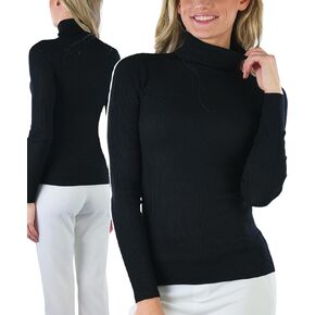 ToBeInStyle Women's Classic Knit Fold Over Turtleneck Pullover