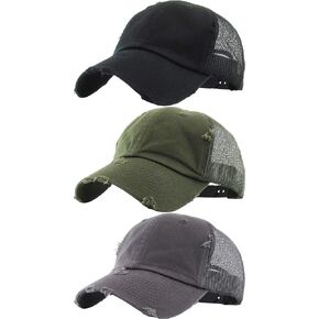 Funky Junque 3 Pack Adjustable Athletic Trucker Hat Mesh Baseball Cap Dad Hat
