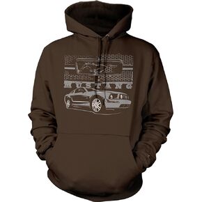 Lucky Ride MUSTANG PONY HOODIE GRILL WITH FORD CAR HOODED SWEATSHIRT