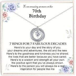 EFVISD 21st 30th 40th 50th 60th 70th 80th 90th 100th Birthday Gifts for Women, Silver Necklace Jewelry for Mom Daughter Nana Friend Sister Wife