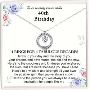 EFVISD 21st 30th 40th 50th 60th 70th 80th 90th 100th Birthday Gifts for Women, Silver Necklace Jewelry for Mom Daughter Nana Friend Sister Wife in Kuwait