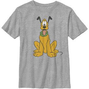 Disney Characters Traditional Pluto Boy's Heather Crew Tee