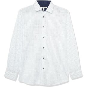 Boy's Long Sleeve Diamond Print Button Down Shirt