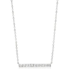 Ross-Simons RS Pure 0.25 ct. t.w. Diamond Bar Necklace in Sterling Silver. 16 inches