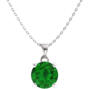 Diamondere Natural and Certified Gemstone Solitaire Petite Necklace in 14k Solid Gold | 0.31 Carat Pendant with Chain