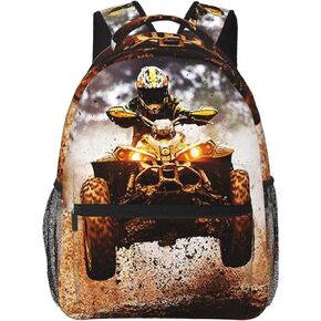 Backpack Dirt Quad Bike 4 Wheelers Off Road Ride on ATV, Travel Laptop Backpacks Casual College Daypack School Bag for Boys Girls Men Adult