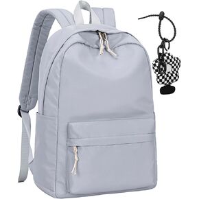 School Backpack for Teens, Simple College Bookbag for Girls Boys Travel,Lightweight Casual Daypack Laptop Bag for Women Work (Beige)
