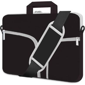 HESTECH Laptop Case for New MacBook Air 15 inch M2 2023 A2941, 15 inch MacBook Pro A1990 A1707,Computer Shoulder Sleeve Bag with Handle Accessory Pocket, Shockproof, Water-Resistant, Black