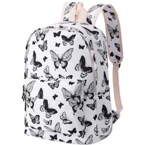 Unineovo Butterfly Backpack for Girls, Lightweight School Backpack for Teen Girls, Women Laptop Backpack College Bookbags, Kids Preschool Kindergarten Cute Backpacks