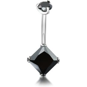 TGNEL G23 Pure Titanium Internally Threaded Belly Button Rings Petite Navel Ring for Women Body Piercing Jewelry 14G ASTM F136 Belly Rings 8mm/10mm/14mm Belly Bars