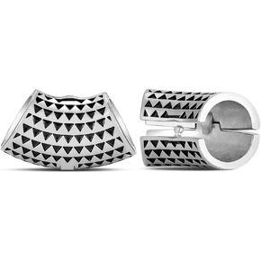 PUNKYOUTH 1 Pair Ear Lobe Cuff Piercing Earrings For Stretched Ears 14mm Ear Gauges Plug 316 Stainless Steel Tunnels Body Piercing Jewelry 9/16 inch