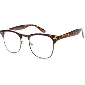 zeroUV - Vintage Inspired Classic Horn Rimmed Nerd Horn Rimmed UV400 Clear Lens Glasses