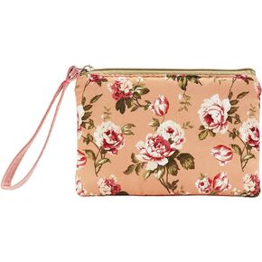 Coin Purse Cosmetic Makeup Bag Cell Phone Purse Pouch with Wrist Strap, Gift for Women (Alpaca 1)